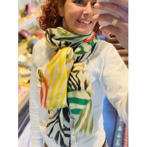Zebra zwart rood geel groen Divers