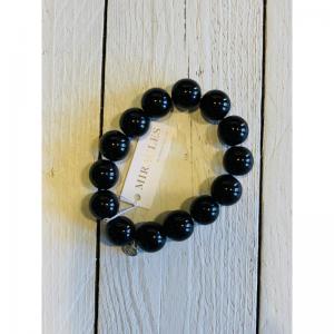 BRACELET LORE BLACK LARGE STON ZWART