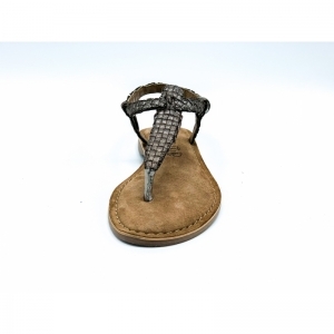 T-STRAP WEAVE PEWTER BRONS