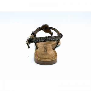 T-STRAP WEAVE PEWTER BRONS