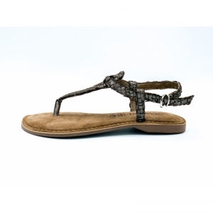 T-STRAP WEAVE PEWTER BRONS