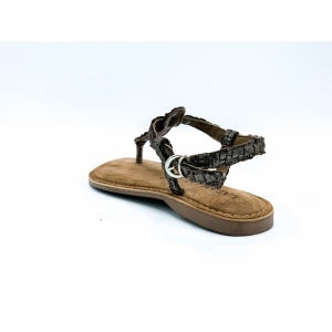 T-STRAP WEAVE PEWTER BRONS