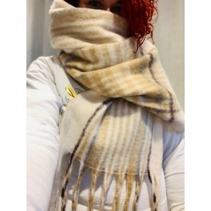 BEIGE WIT STREEP WIT